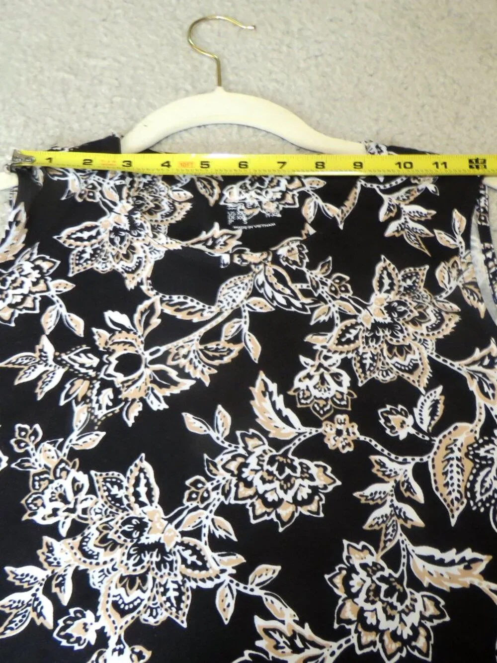 NEW NWOT Denim & Co. Beach Black Floral Print Sleeveless High Neck Tank Top XXS